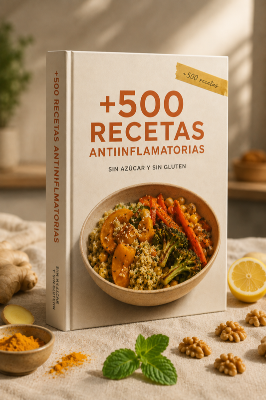 +500 Recetas Antiinflamatorias Sin Azúcar y Sin Gluten